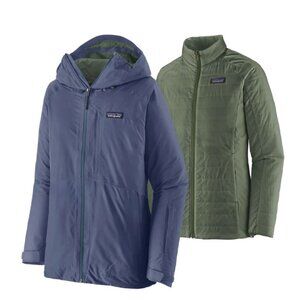 Patagonia Powder Town 3 in 1 Parka with Olive Puffer - XS (Snow Belle)